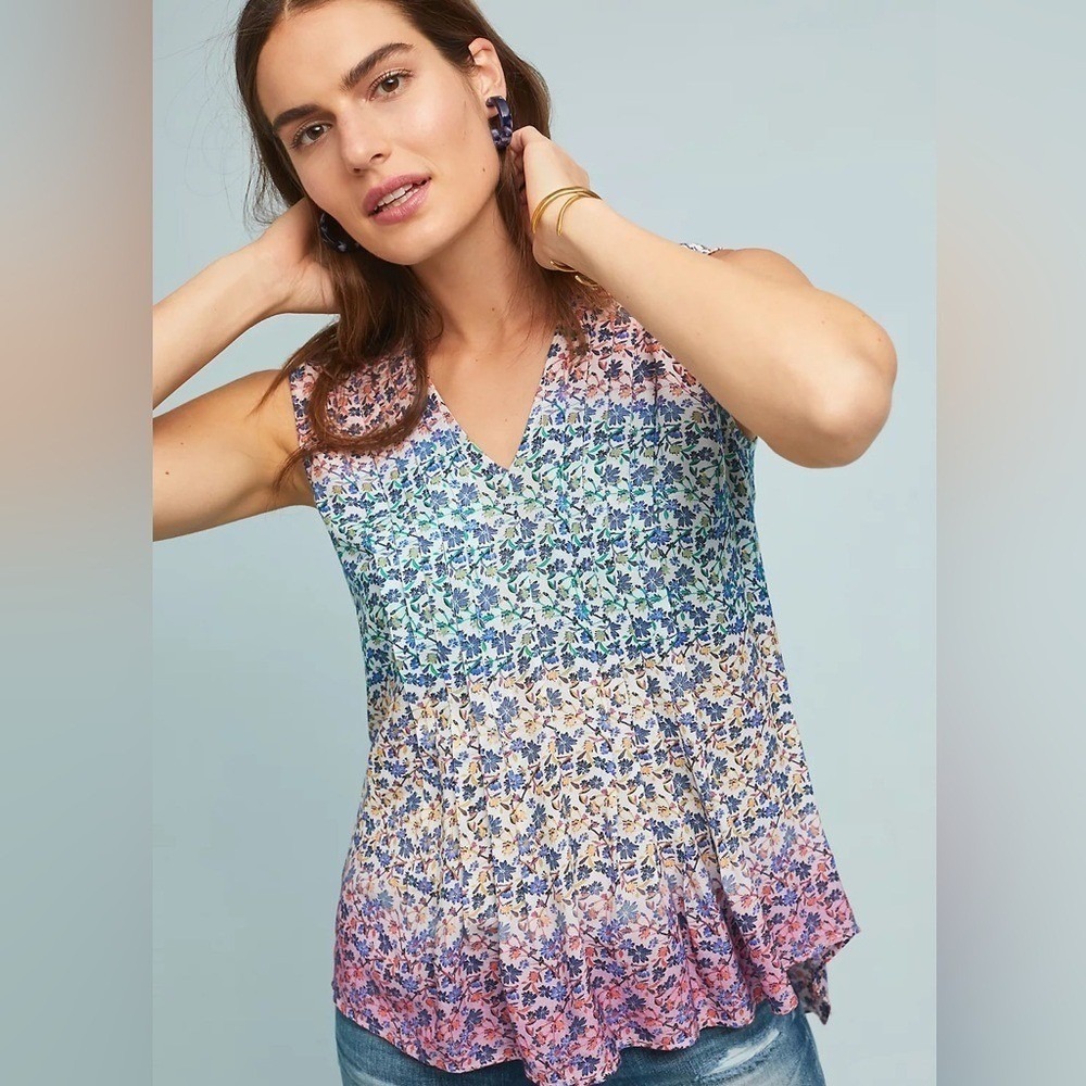 Maeve by Anthropologie Emmalyn Printed Blouse, Women's Size XS